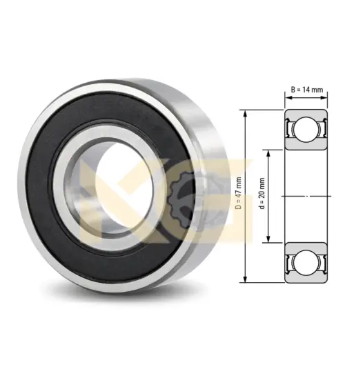Water Pump Bearing 6204 2RS